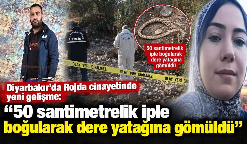 Diyarbakır'da Rojda cinayetinde yeni gelişme: "50 santimetrelik iple boğularak dere yatağına gömüldü"