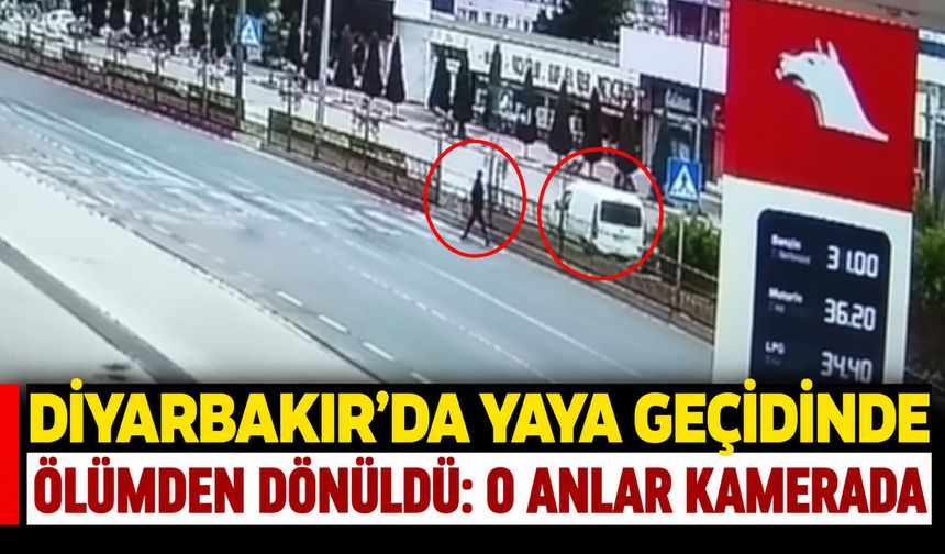 Diyarbakır’da yaya geçidinde ölümden dönüldü: O anlar kamerada