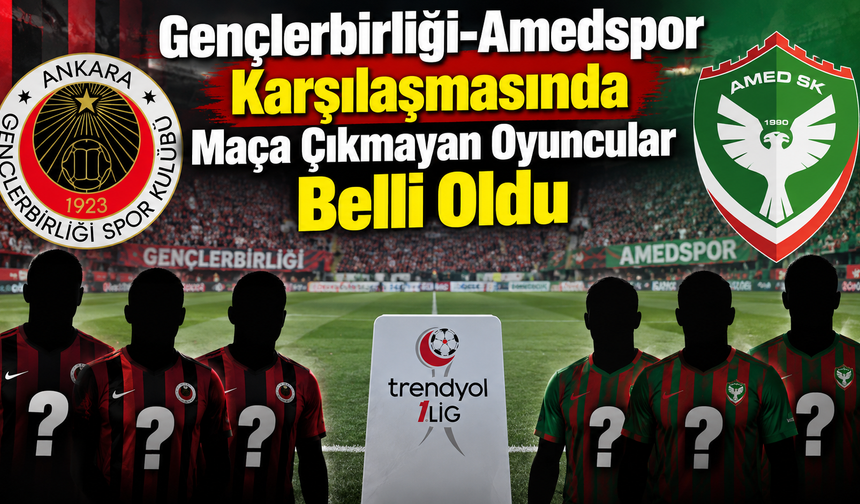 Gençlerbirliği-Amedspor Karşılaşmasında Maça Çıkmayan Oyuncular Belli Oldu
