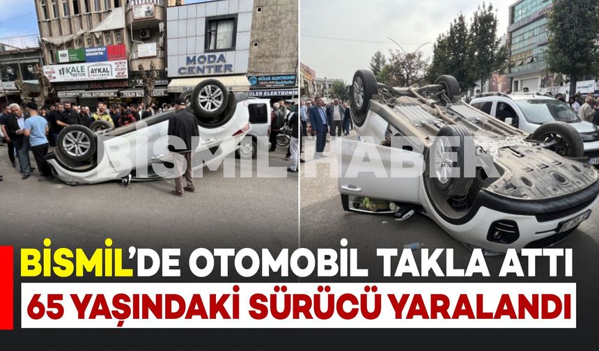 Bismil’de Otomobil Takla Attı: 65 Yaşındaki Sürücü Yaralandı