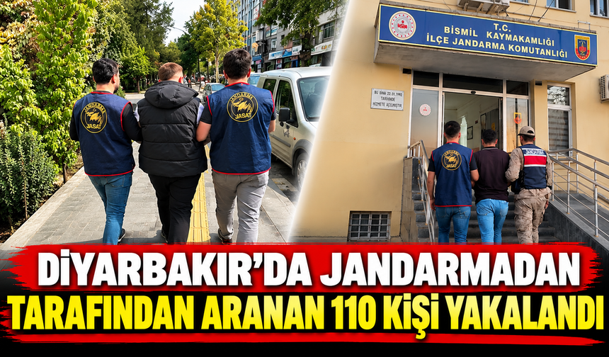 Diyarbakır’da Jandarmadan Tarafından Aranan 110 Kişi Yakalandı
