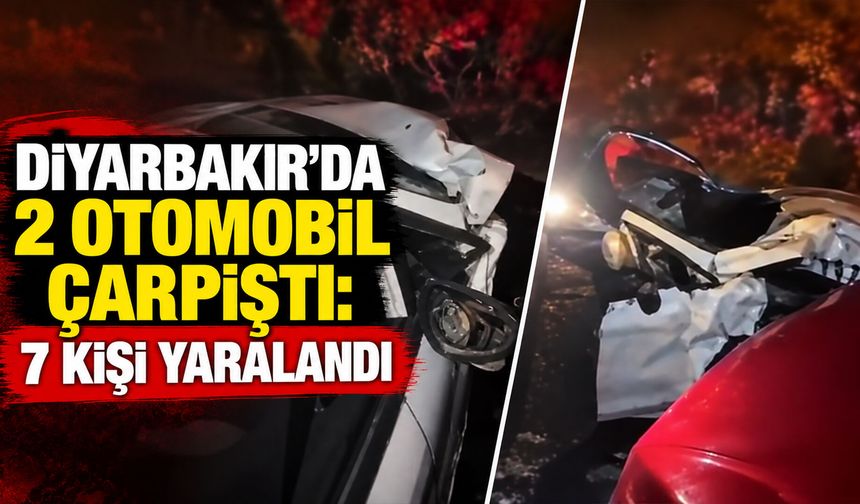 Diyarbakır’da 2 otomobil çarpıştı: 7 kişi yaralandı