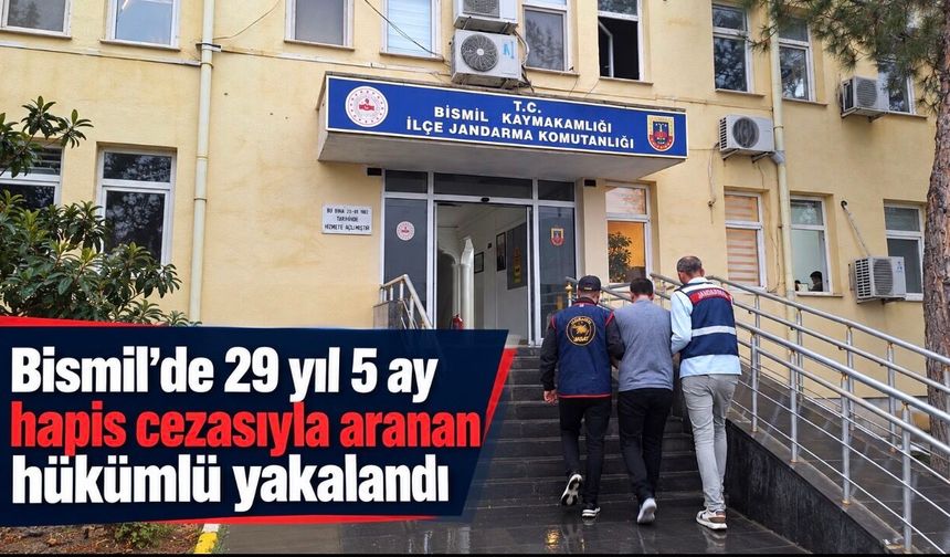 Bismil’de 29 yıl 5 ay hapis cezasıyla aranan hükümlü yakalandı