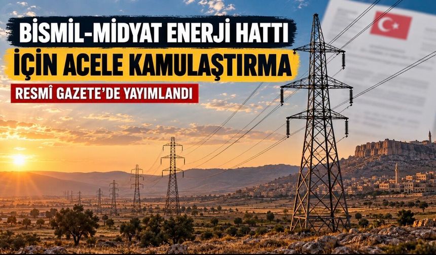 Bismil-Midyat enerji hattı için acele kamulaştırma kararı Resmî Gazete’de