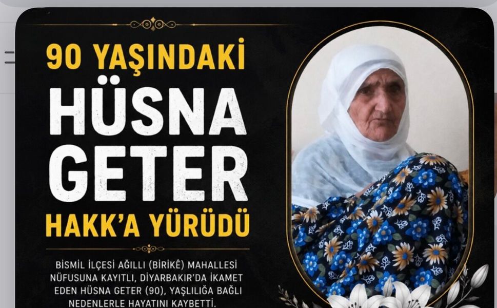 90 Yaşındaki Hüsna Geter Hakk’a Yürüdü