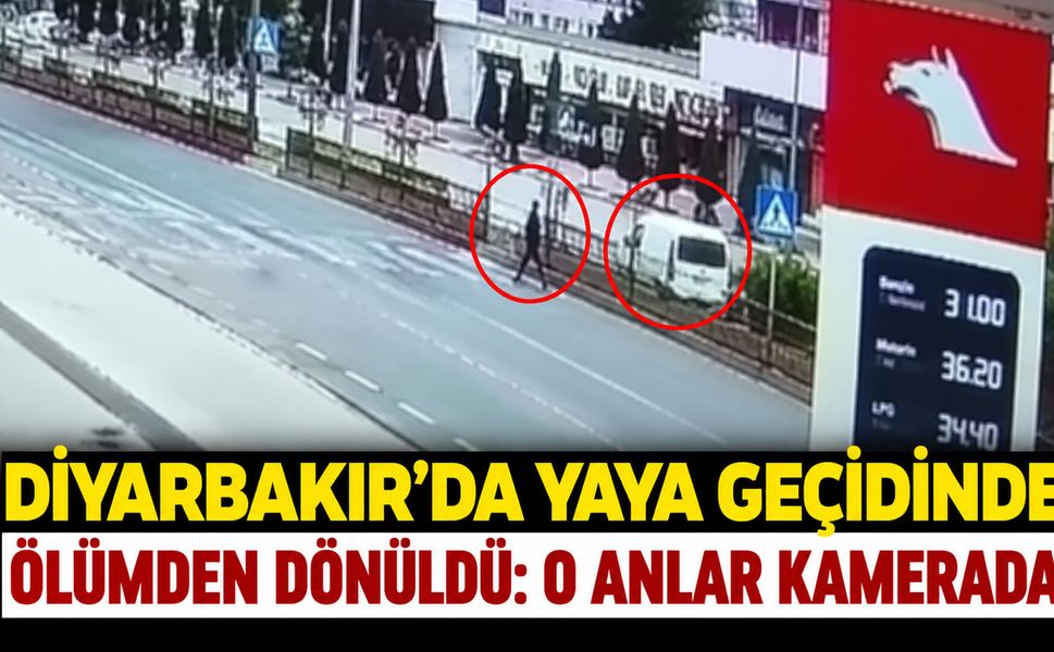 Diyarbakır’da yaya geçidinde ölümden dönüldü: O anlar kamerada