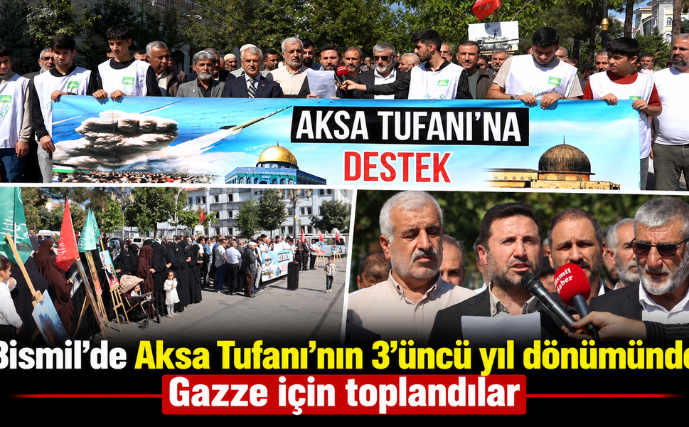 Bismil’de Aksa Tufanı’nın 3’üncü yıl dönümünde Gazze için toplandılar