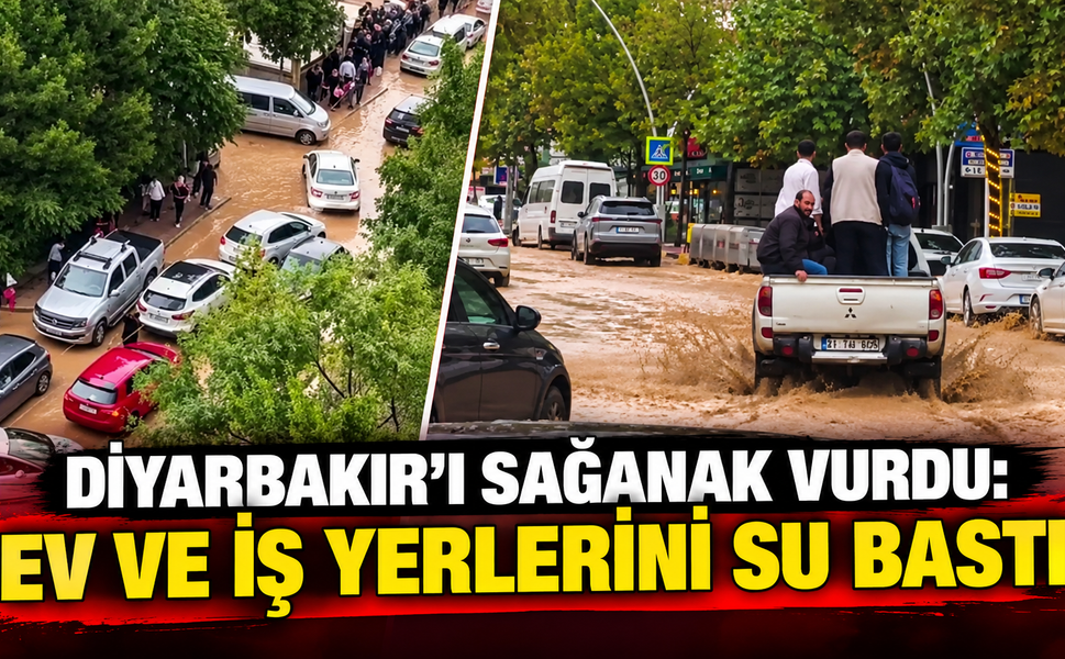 Diyarbakır’ı sağanak vurdu: Ev ve iş yerlerini su bastı