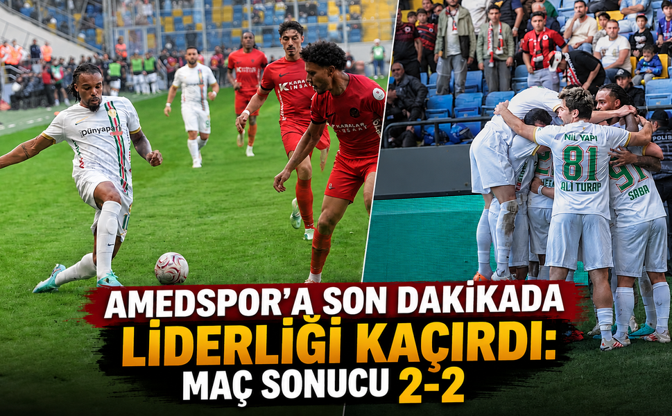 Amedspor'a Son Dakikada Liderliği Kaçırdı: Maç Sonucu 2-2