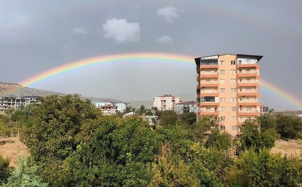 Diyarbakır'da Yağış Sonrası Gökkuşağı Şöleni